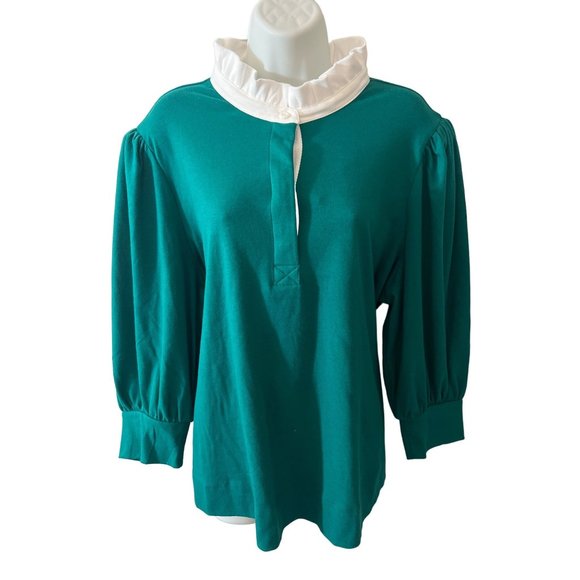 Crown and Ivy Emerald Fashion Knits Collared Plus Top Size 2X - Picture 2 of 9
